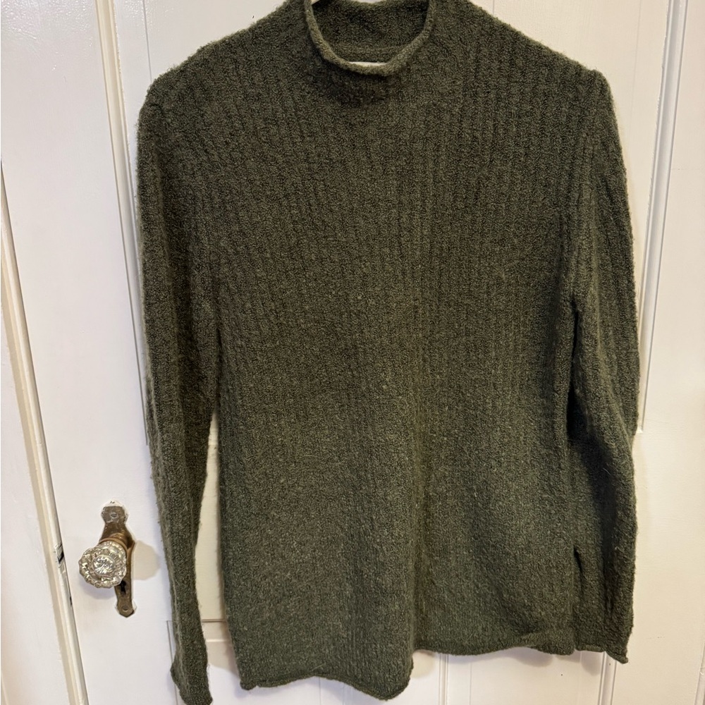 L.L.Bean green mock neck sweater